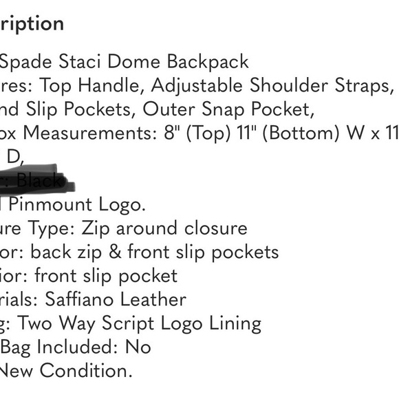 kate spade backpack - Picture 8 of 8